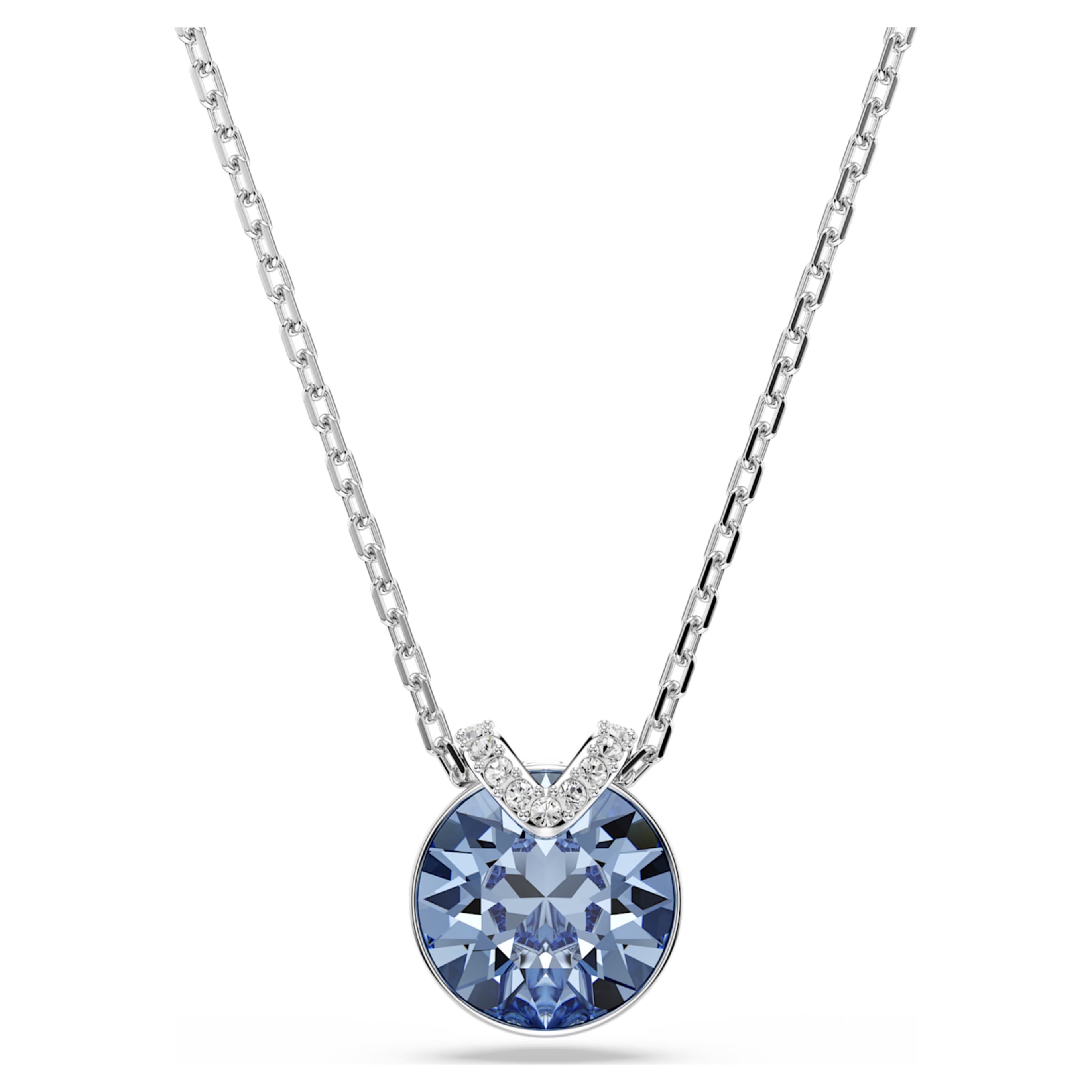 Swarovski Bella V pendant Round cut, Pink, Rhodium plated