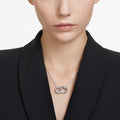 Swarovski Dextera pendant Round cut, White, 18K rose gold finish