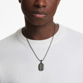 Swarovski Dextera pendant Octagon shape, Round cut, Black, Ruthenium plated