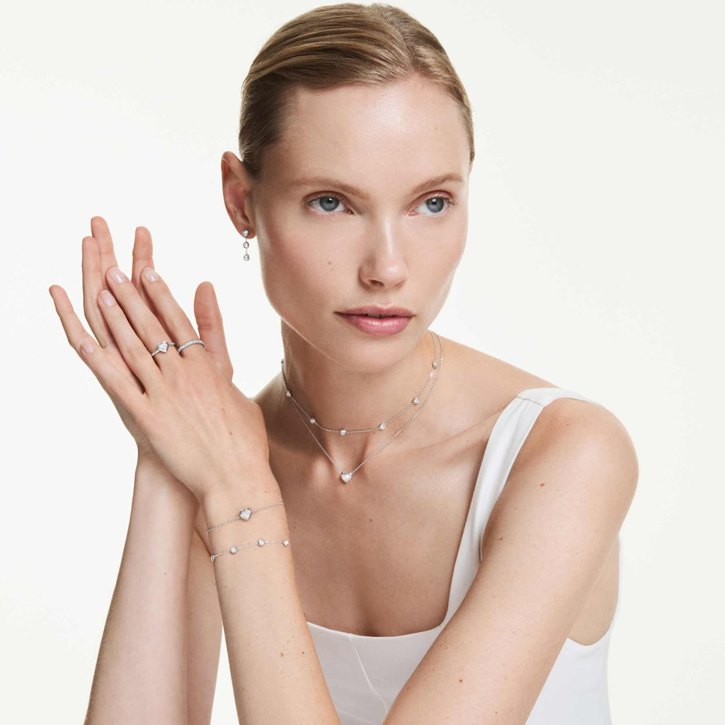 Swarovski Eternity bracelet Lab-grown diamonds 0.5 ct tw, Heart shape, Sterling silver