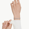 Swarovski Imber Emily Tennis bracelet Round cut, Blue, Rhodium plated