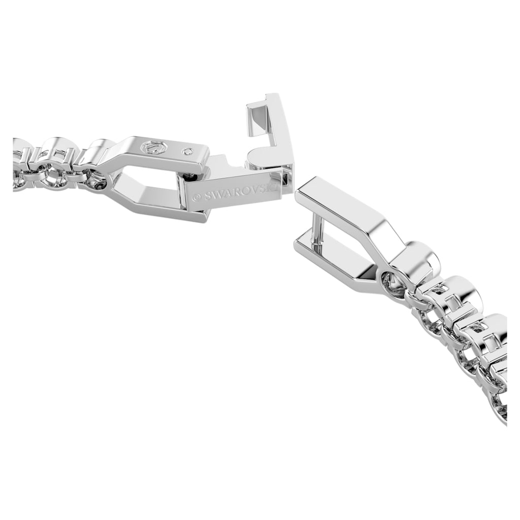Swarovski Imber Emily Tennis bracelet Round cut, Black, Rhodium plated