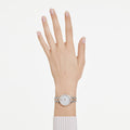 Swarovski Matrix 3-link watch Swiss Made, Metal bracelet, Silver tone, Stainless steel