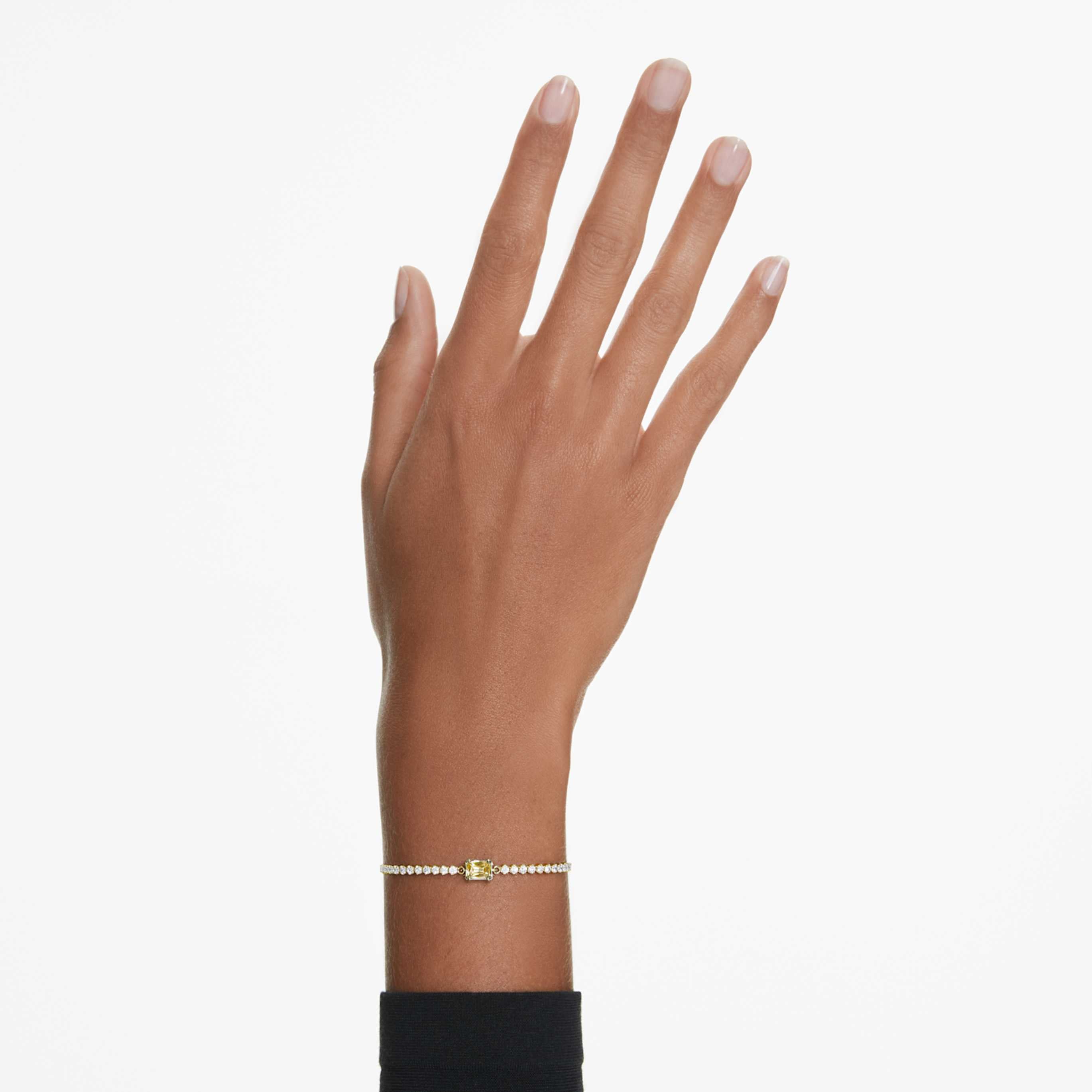 Swarovski Matrix bracelet Mixed cuts, White, 18K rose gold finish