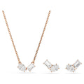 Swarovski Mesmera set Pear cut, Octagon cut, White, 18K rose gold finish