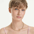 Swarovski Una Angelic necklace Round cut, Medium, White, 18K rose gold finish